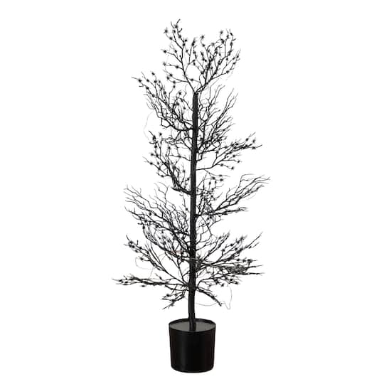 3ft. Pre-Lit Artificial Halloween Spider Twig Tree with 80 Orange & Purple LED Lights
